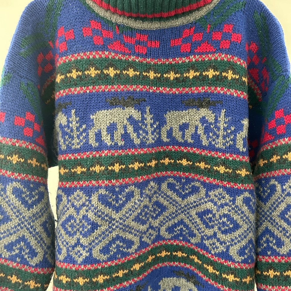 Eddie Bauer 1992 Blue Patterned Men's Sweater